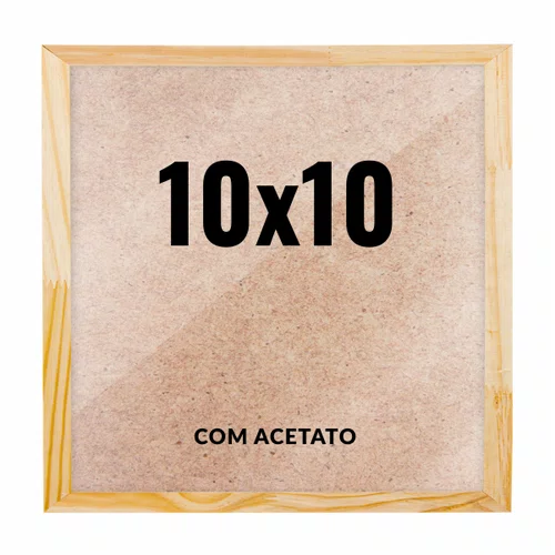 Quadro Decorativo 10x10 cm com Acetato – Moldura Lisa Acabamento Profissional