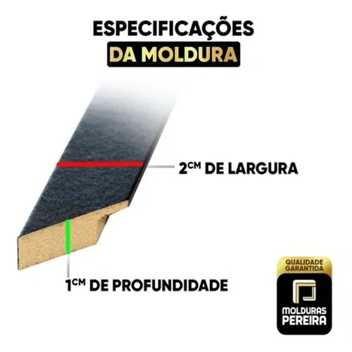 Quadro Decorativo 10x10 cm com Acetato – Moldura Lisa Acabamento Profissional