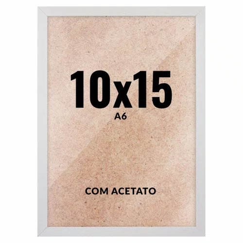 Quadro Decorativo 10x15 cm A6 com Acetato – Moldura Lisa Acabamento Profissional