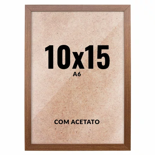 Quadro Decorativo 10x15 cm A6 com Acetato – Moldura Lisa Acabamento Profissional