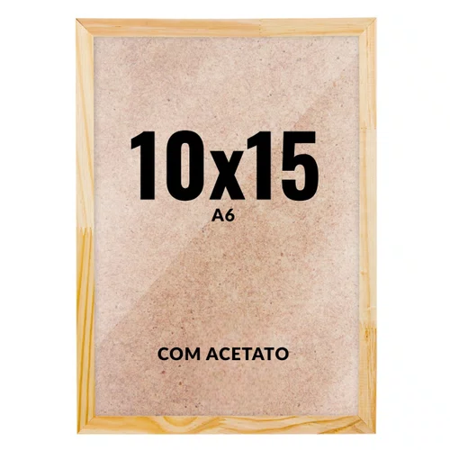 Quadro Decorativo 10x15 cm A6 com Acetato – Moldura Lisa Acabamento Profissional