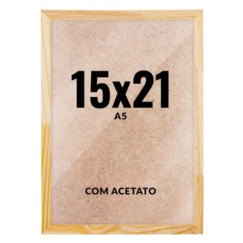 Quadro Decorativo 15x21 cm A5 com Acetato – Moldura Lisa Acabamento Profissional