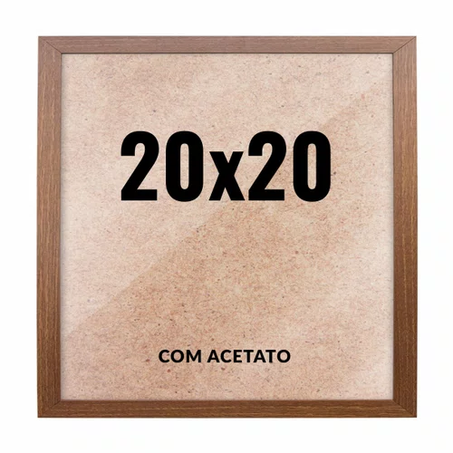 Quadro Decorativo 20x20 cm com Acetato – Moldura Lisa Acabamento Profissional