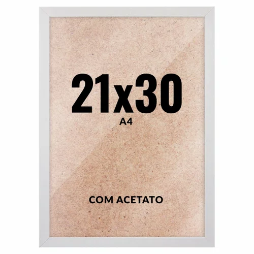 Quadro Decorativo 21x30 cm A4 com Acetato – Moldura Lisa Acabamento Profissional
