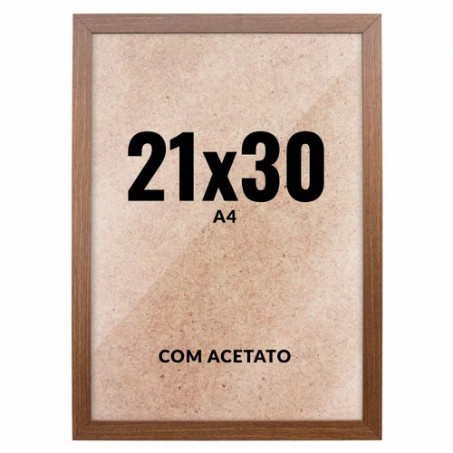 Quadro Decorativo 21x30 cm A4 com Acetato – Moldura Lisa Acabamento Profissional