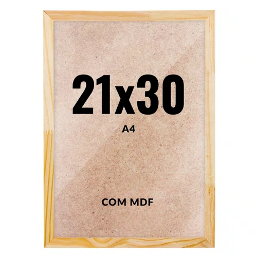 Quadro Decorativo 21x30 cm A4 com MDF – Moldura Lisa Acabamento Profissional