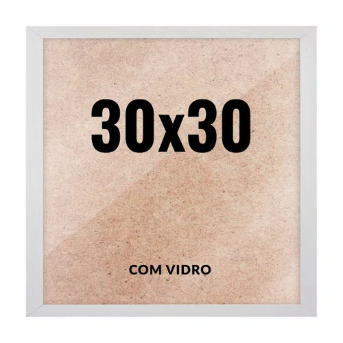 Quadro Decorativo 30x30 cm com Vidro – Moldura Lisa Acabamento Profissional
