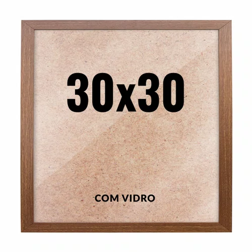 Quadro Decorativo 30x30 cm com Vidro – Moldura Lisa Acabamento Profissional