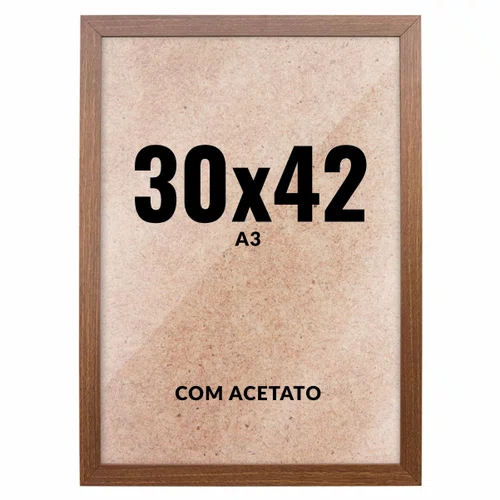 Quadro Decorativo 30x42 cm A3 com Acetato – Moldura Lisa Acabamento Profissional