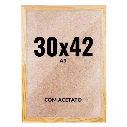 Quadro Decorativo 30x42 cm A3 com Acetato – Moldura Lisa Acabamento Profissional