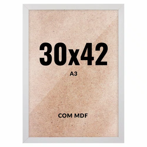 Quadro Decorativo 30x42 cm A3 com MDF – Moldura Lisa Acabamento Profissional