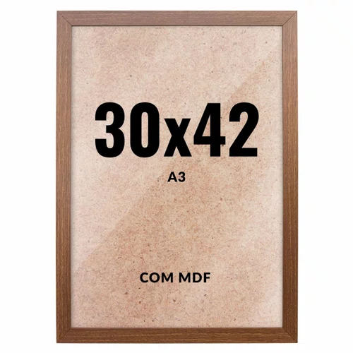 Quadro Decorativo 30x42 cm A3 com MDF – Moldura Lisa Acabamento Profissional