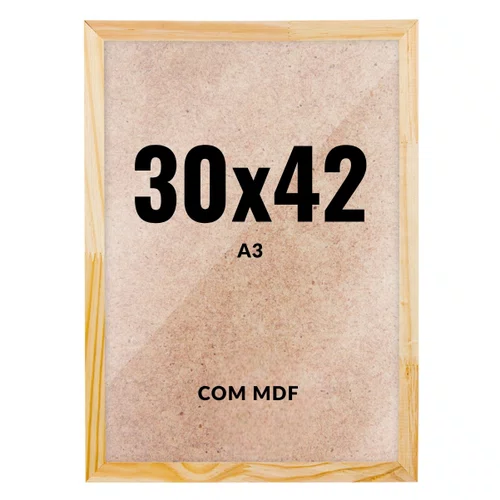 Quadro Decorativo 30x42 cm A3 com MDF – Moldura Lisa Acabamento Profissional