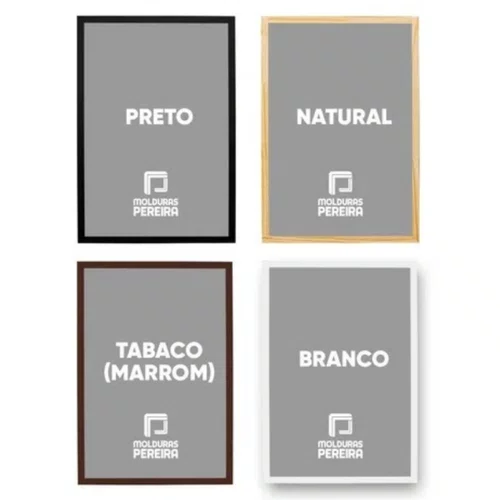 Quadro Decorativo 30x42 cm A3 com MDF – Moldura Lisa Acabamento Profissional