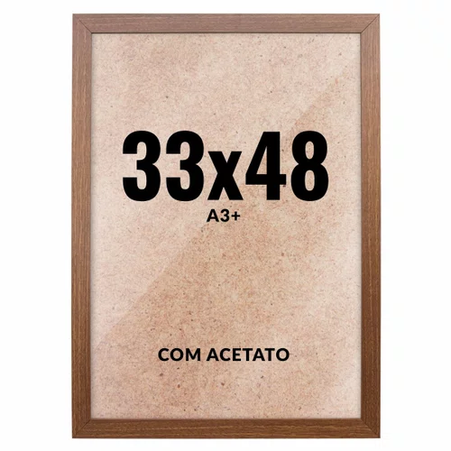 Quadro Decorativo 33x48 cm A3+ com Acetato – Moldura Lisa Acabamento Profissional