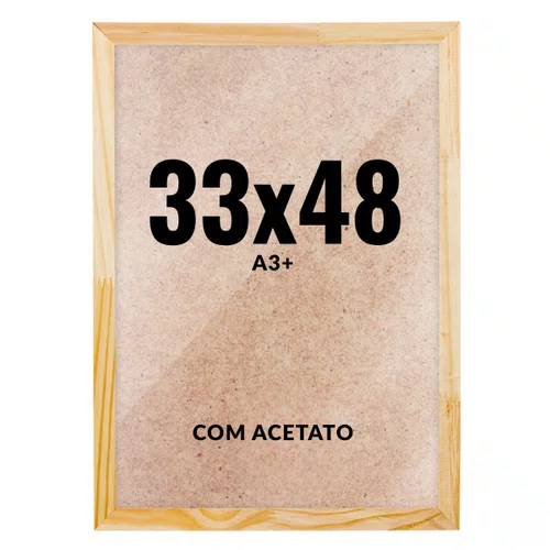 Quadro Decorativo 33x48 cm A3+ com Acetato – Moldura Lisa Acabamento Profissional