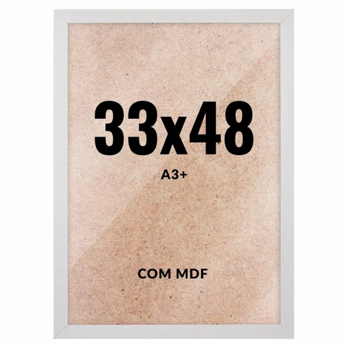 Quadro Decorativo 33x48 cm A3+ com MDF – Moldura Lisa Acabamento Profissional