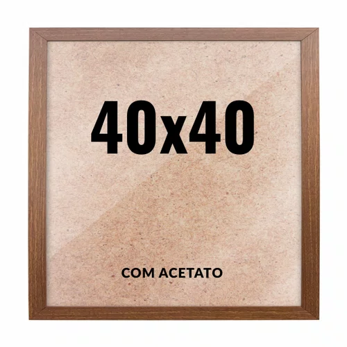 Quadro Decorativo 40x40 cm com Acetato – Moldura Lisa Acabamento Profissional