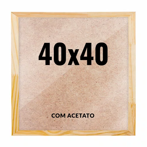 Quadro Decorativo 40x40 cm com Acetato – Moldura Lisa Acabamento Profissional