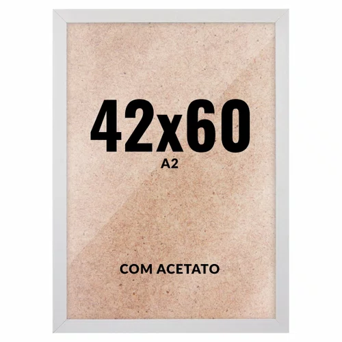 Quadro Decorativo 42x60 cm A2 com Acetato – Moldura Lisa Acabamento Profissional