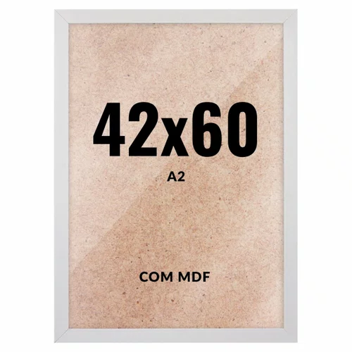 Quadro Decorativo 42x60 cm A2 com MDF – Moldura Lisa Acabamento Profissional