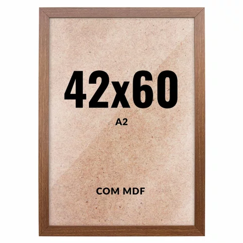 Quadro Decorativo 42x60 cm A2 com MDF – Moldura Lisa Acabamento Profissional