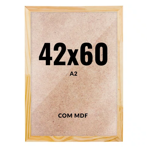 Quadro Decorativo 42x60 cm A2 com MDF – Moldura Lisa Acabamento Profissional