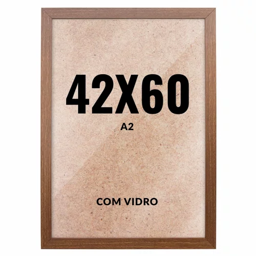 Quadro Decorativo 42x60 cm A2 com Vidro – Moldura Lisa Acabamento Profissional