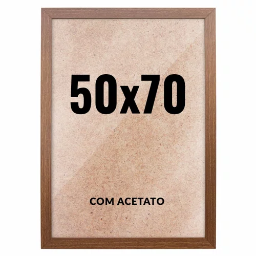 Quadro Decorativo 50x70 cm com Acetato – Moldura Lisa Acabamento Profissional