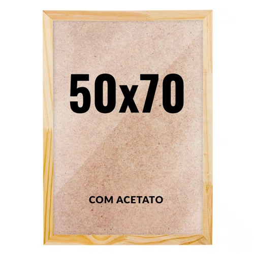 Quadro Decorativo 50x70 cm com Acetato – Moldura Lisa Acabamento Profissional