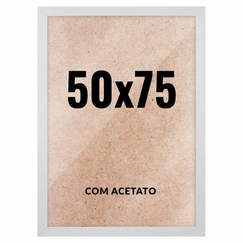 Quadro Decorativo 50x75 cm com Acetato – Moldura Lisa Acabamento Profissional