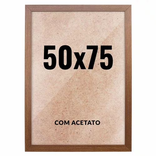 Quadro Decorativo 50x75 cm com Acetato – Moldura Lisa Acabamento Profissional