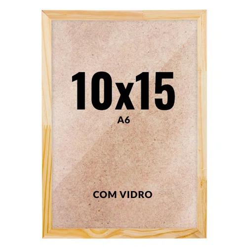 Quadro Moldura 10x15 cm A6 Com Vidro - Moldura Lisa Profissional