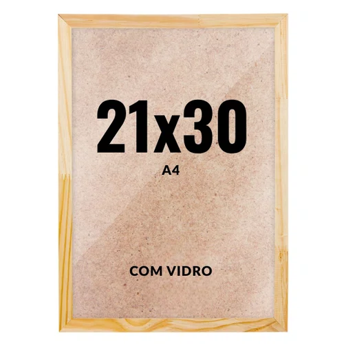 Quadro Moldura 21x30 cm A4 Com Vidro - Certificado Diploma Foto