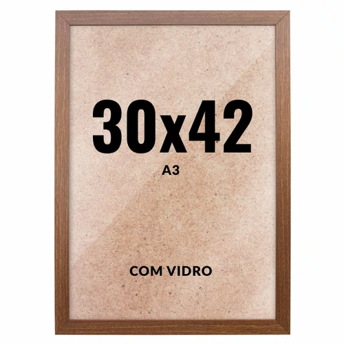 Quadro Moldura 30x42 cm A3 Com Vidro - Moldura Lisa Profissional
