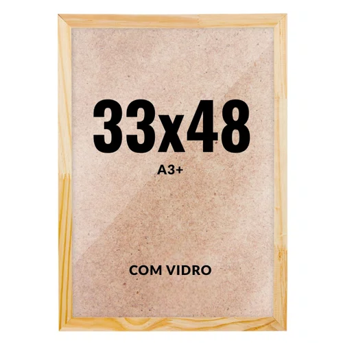 Quadro Moldura 33x48 cm A3+ Com Vidro - Moldura Lisa Profissional