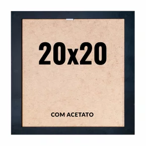 Quadro Decorativo 20x20 cm com Acetato – Moldura Lisa Acabamento Profissional