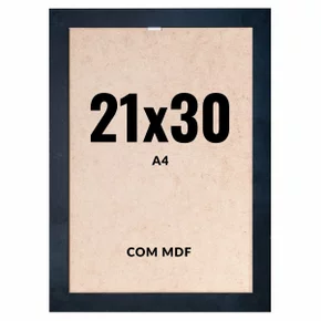 Quadro Decorativo 21x30 cm A4 com MDF – Moldura Lisa Acabamento Profissional