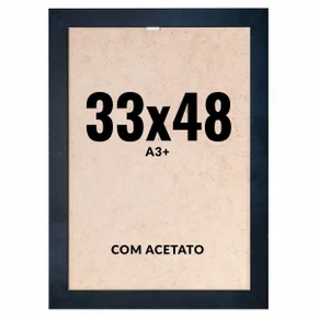Quadro Decorativo 33x48 cm A3+ com Acetato – Moldura Lisa Acabamento Profissional