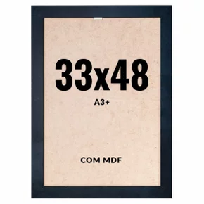 Quadro Decorativo 33x48 cm A3+ com MDF – Moldura Lisa Acabamento Profissional
