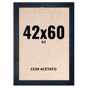 Quadro Decorativo 42x60 cm A2 com Acetato – Moldura Lisa Acabamento Profissional
