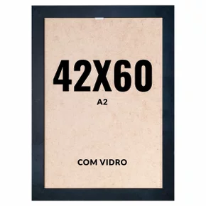 Quadro Decorativo 42x60 cm A2 com Vidro – Moldura Lisa Acabamento Profissional