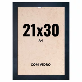 Quadro Moldura 21x30 cm A4 Com Vidro - Certificado Diploma Foto
