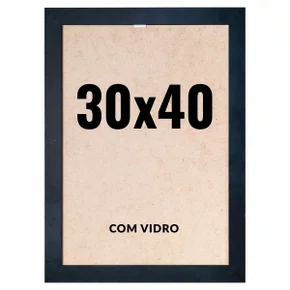 Quadro Moldura 30x40 cm Com Vidro - Moldura Lisa Profissional