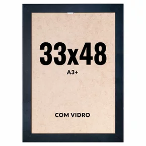 Quadro Moldura 33x48 cm A3+ Com Vidro - Moldura Lisa Profissional